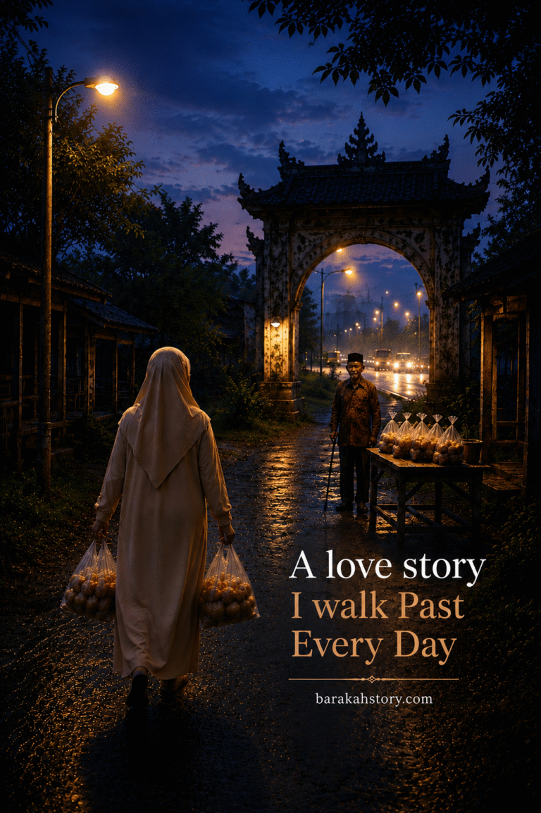 True Wealth in Marriage reflected by an elderly couple selling homemade cakes together in a quiet village at dawn.