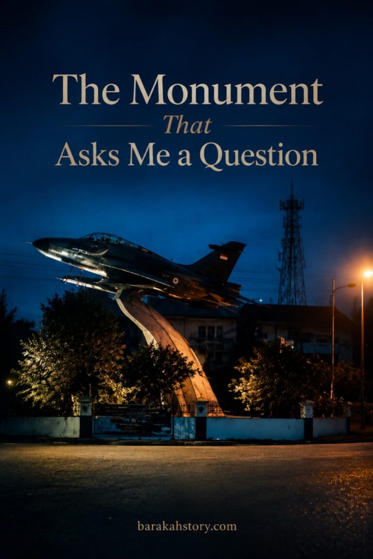 Leaving a legacy reflected through a fighter jet monument in an Aceh village.