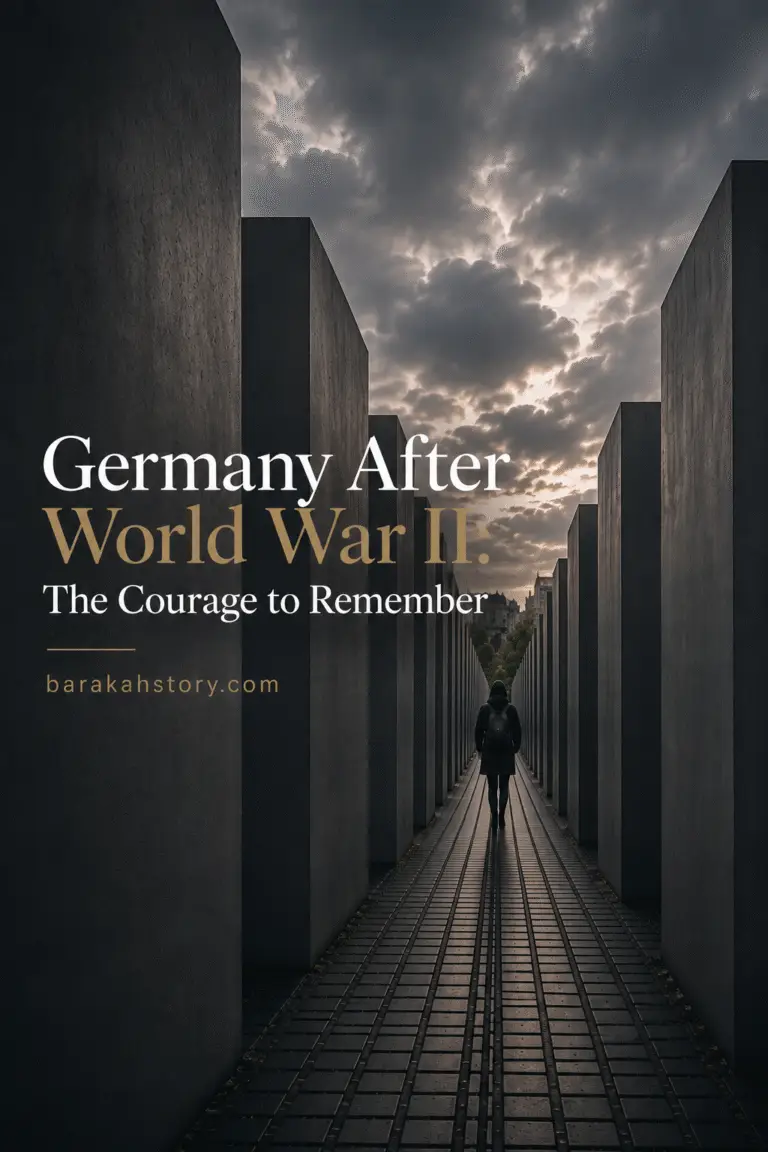 Germany After World War II memorial in Berlin representing remembrance, accountability, and national renewal.