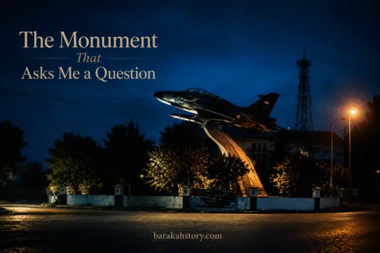 Leaving a legacy reflected through a fighter jet monument in an Aceh village.