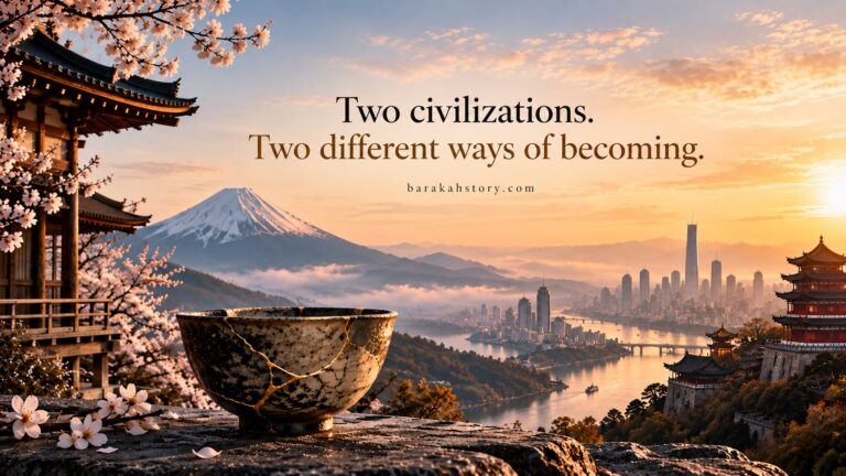 Japanese and Chinese civilizations, exploring kintsugi, historical memory, knowledge, and mastery.